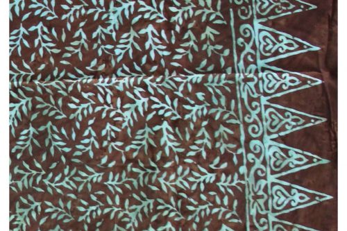 Sarong dunkelbraun mit Blätterzweige in türkis