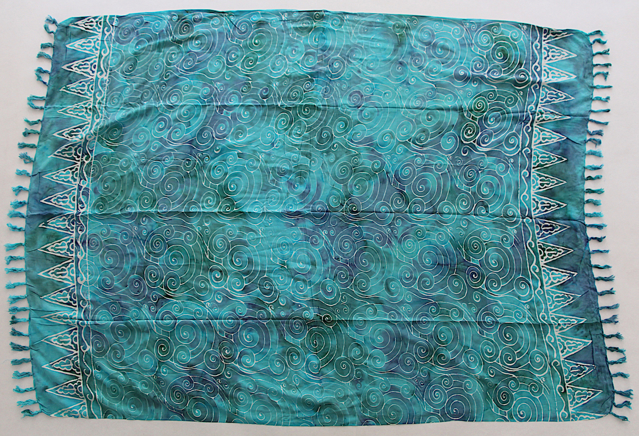 1-4007 Pidpid: blaugrün mit türkis und Spirallinien in weiß