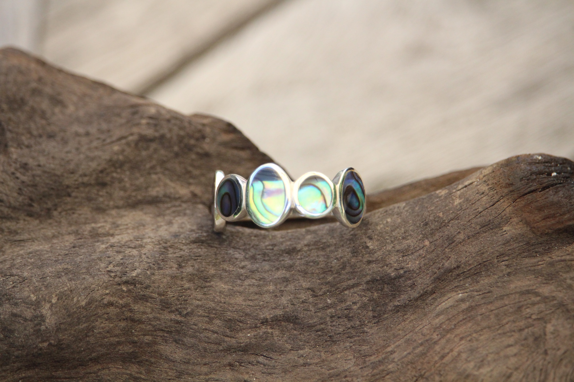 9-3714-2 Ring abalony 5 Steine