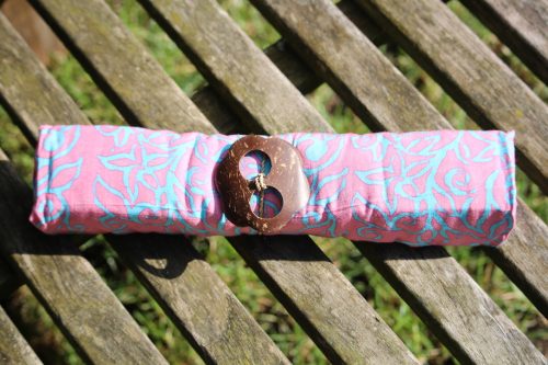 Sarong mittleres rosa mit Ornamenten in türkis