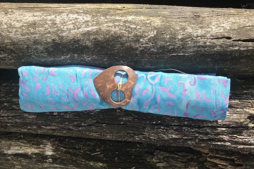 Sarong pudrige blau-türkis Verläufe mit Ornamenten in flieder