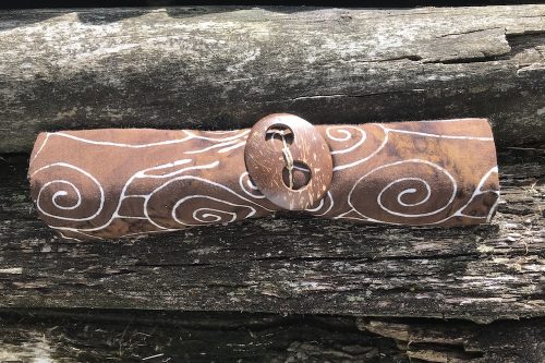 Sarong pudriges kaffeebraun mit weißen Spiralen